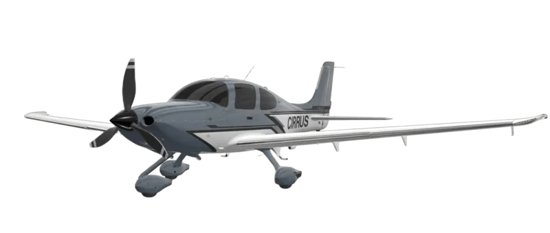 Cirrus SR22 G7+ 2026 — vista frontal em três quartos