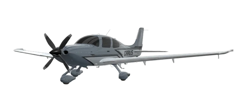Cirrus SR22 G7+ 2026 — vista frontal em três quartos